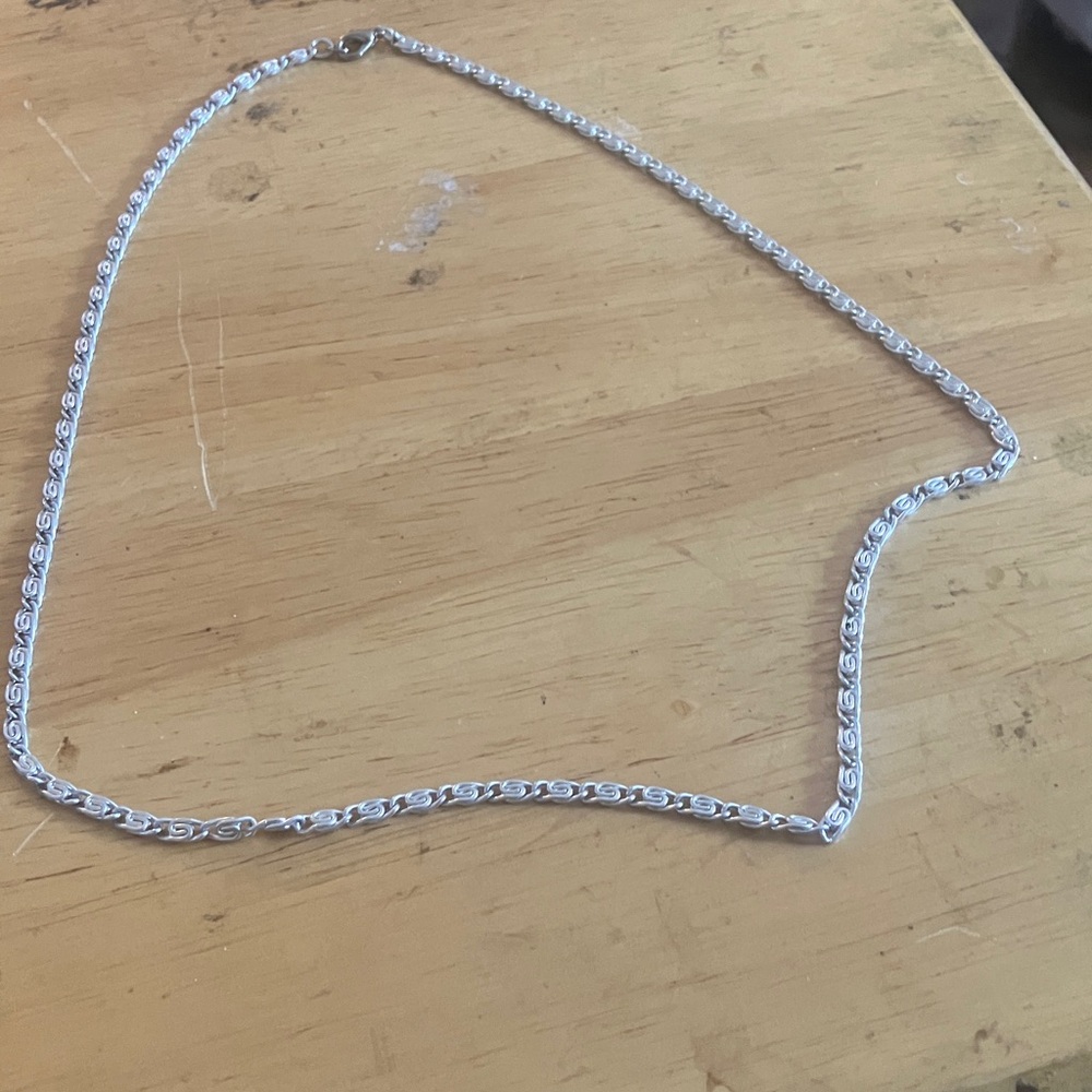 Elegant Silver Chain Necklace 24”